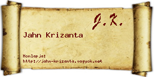 Jahn Krizanta névjegykártya
